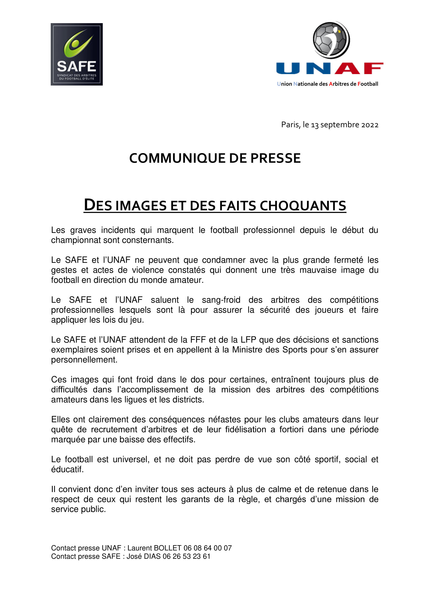 Communiqué de Presse